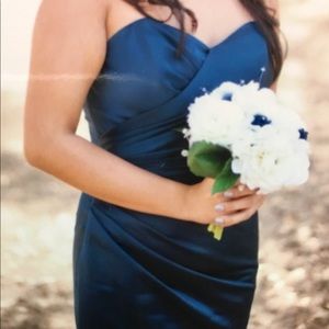 Impression bridesmaids dress navy blue